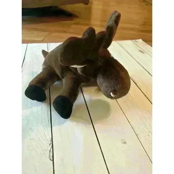 Ganz Webkinz Moose Stuffed Animal Plush HM375 Brown Embroidered No Code Retired - Picture 2 of 4